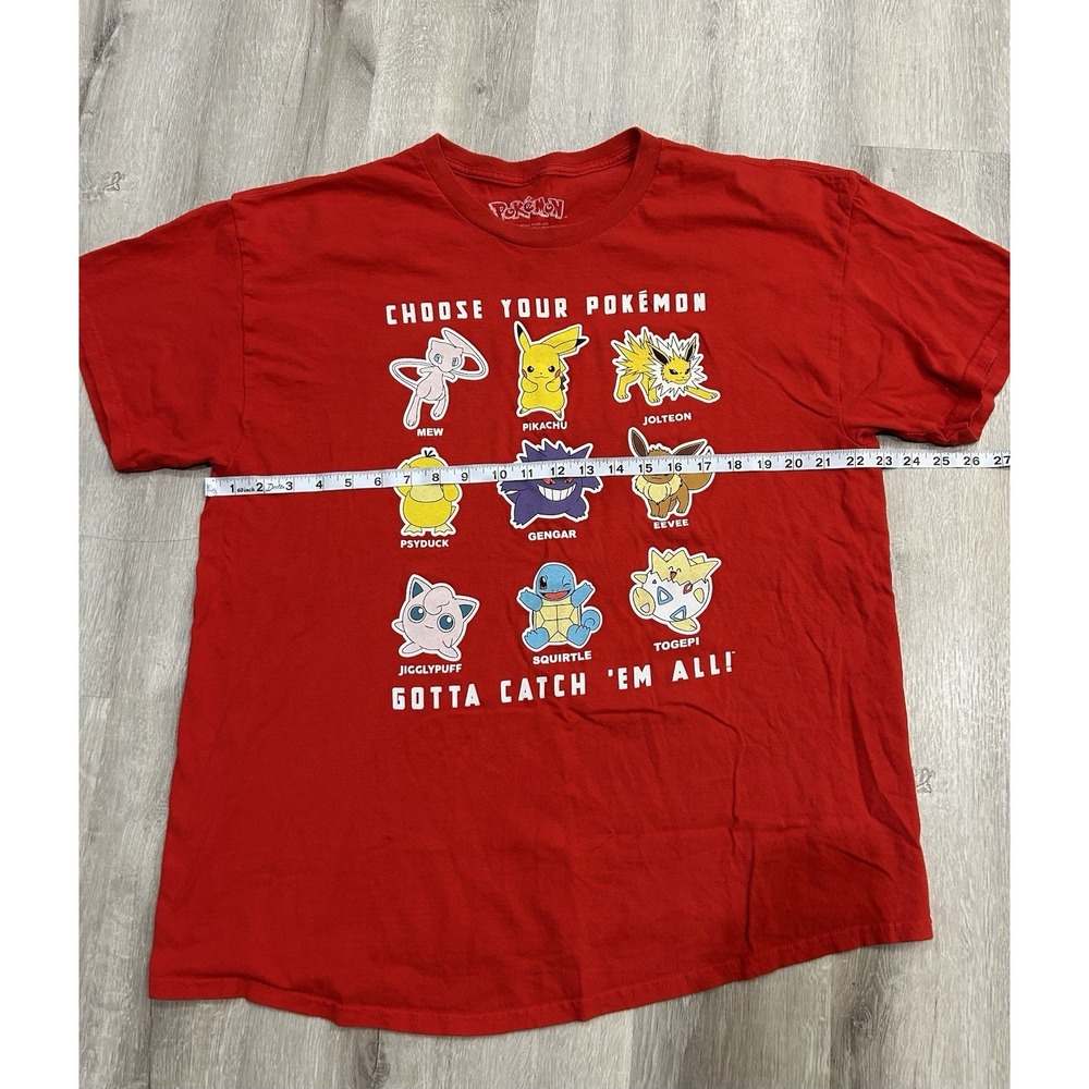 Pokémon T-shirt, Red W/Graphics. Choose Your Pokémon, Men's Size XL - Picture 6 of 9